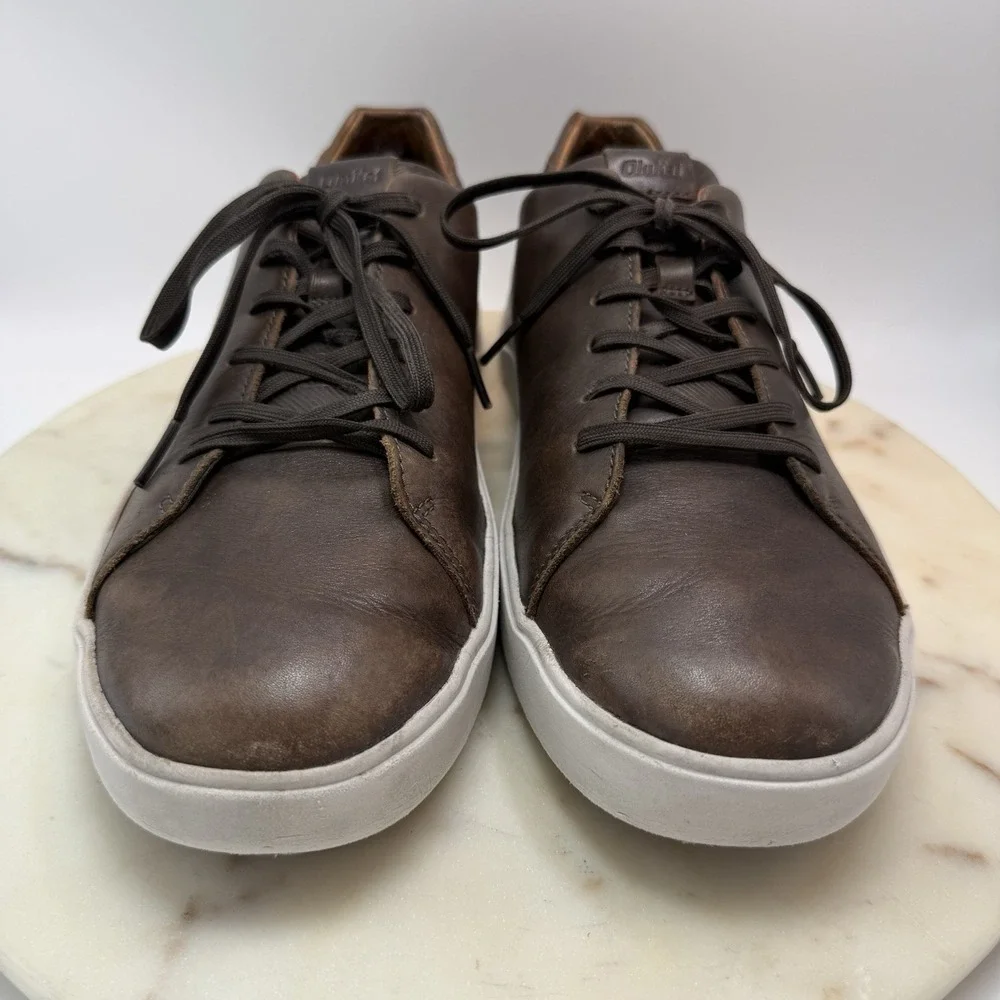 OluKai Lae'Ahi Li 'Ili Mens Size 11 Brown Casual Leather Sneakers 10455-6363